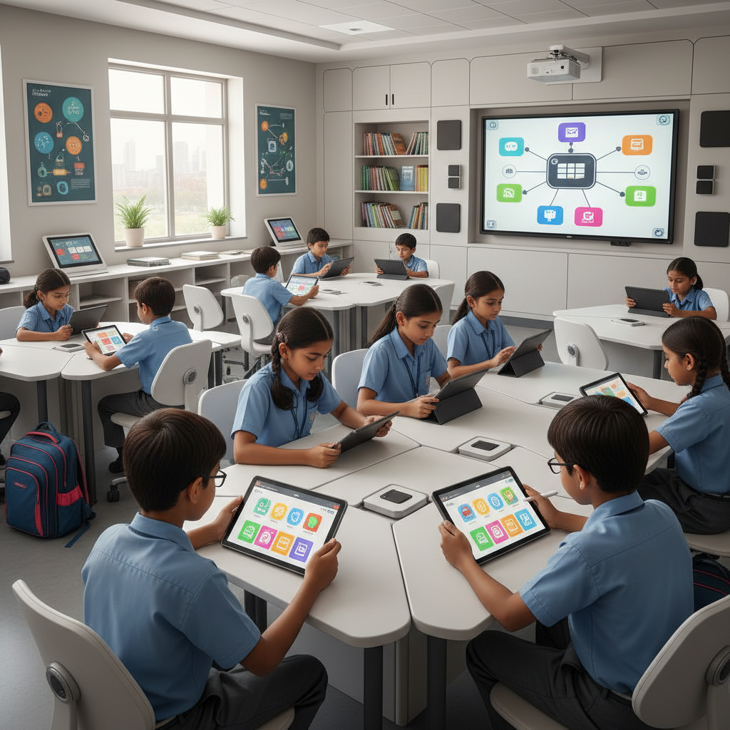 2010s students using tablets